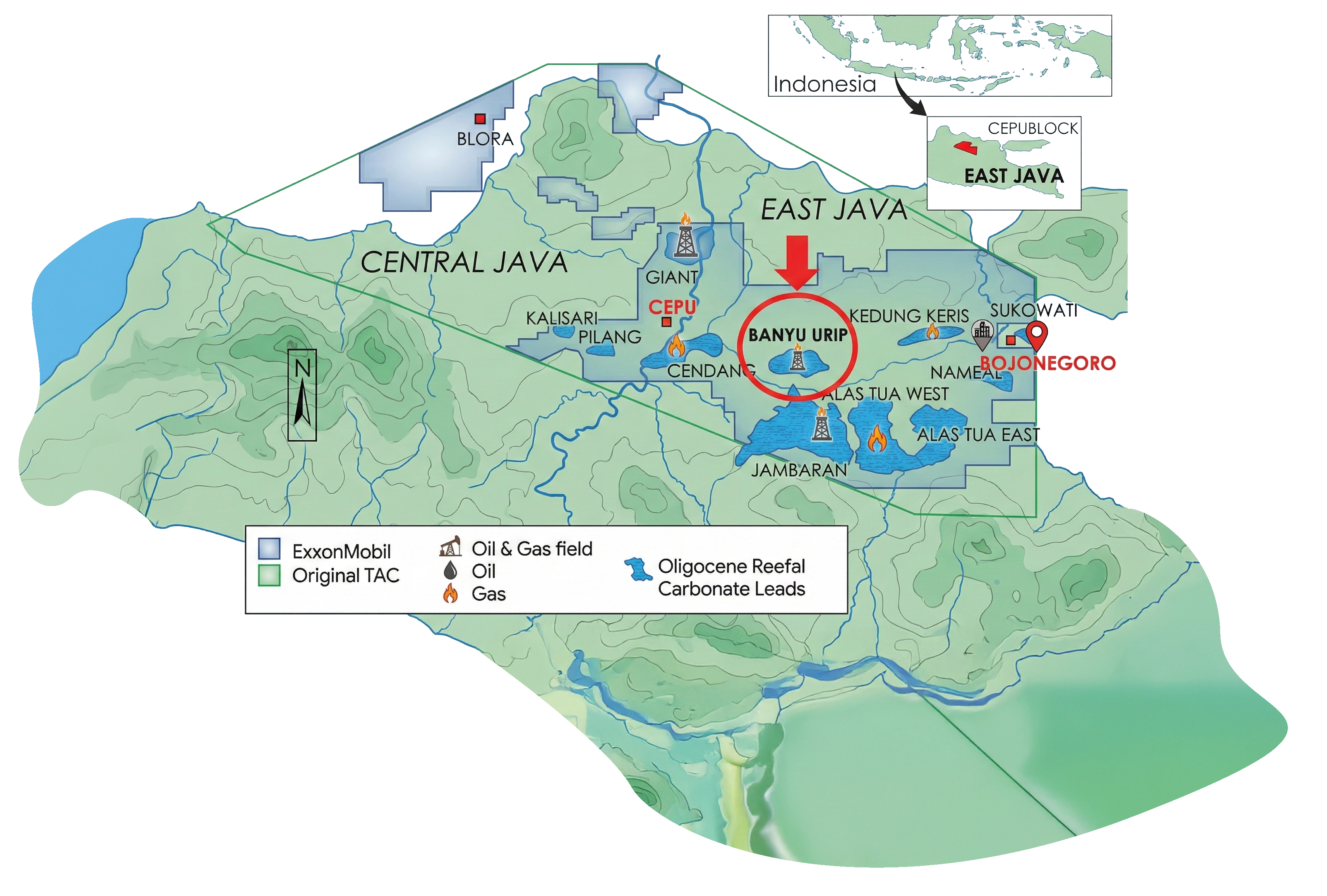 Peta Blok Cepu ExxonMobil